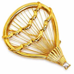 Vintage Monet Goldtone Hot Air Balloon Brooch